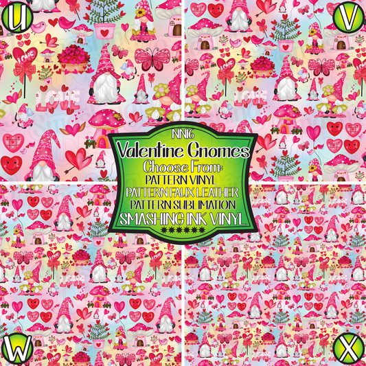 Valentine Gnomes ★ Pattern Vinyl | Faux Leather | Sublimation (TAT 3 BUS DAYS)