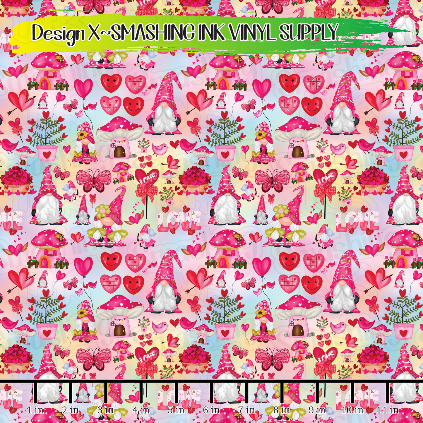 Valentine Gnomes ★ Pattern Vinyl | Faux Leather | Sublimation (TAT 3 BUS DAYS)