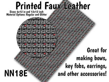 Love Pattern - Faux Leather Sheet (SHIPS IN 3 BUS DAYS)