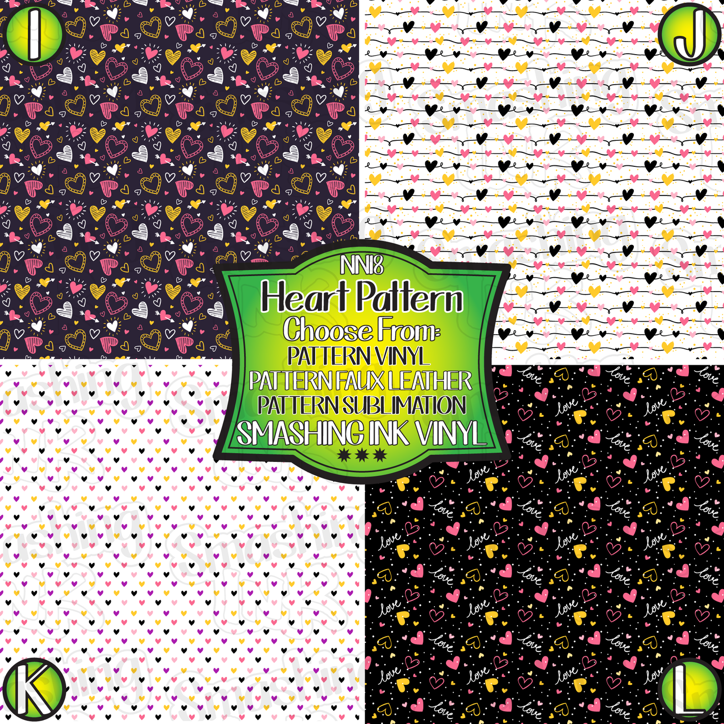 Heart Pattern ★ Pattern Vinyl | Faux Leather | Sublimation (TAT 3 BUS DAYS)