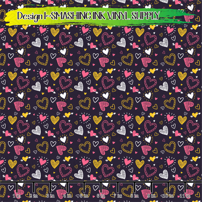 Heart Pattern ★ Pattern Vinyl | Faux Leather | Sublimation (TAT 3 BUS DAYS)