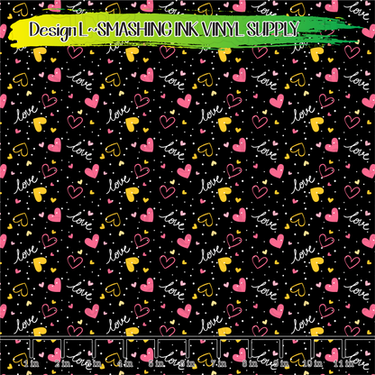 Heart Pattern ★ Pattern Vinyl | Faux Leather | Sublimation (TAT 3 BUS DAYS)