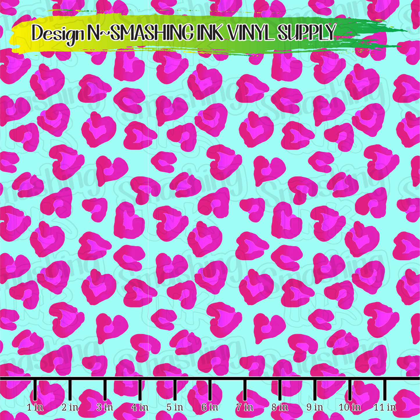 Leopard Hearts - Laser Safe Adhesive Film (TAT 3 BUS DAYS)