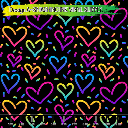 Neon Hearts ★ Laser Safe Adhesive Film (TAT 3 BUS DAYS)