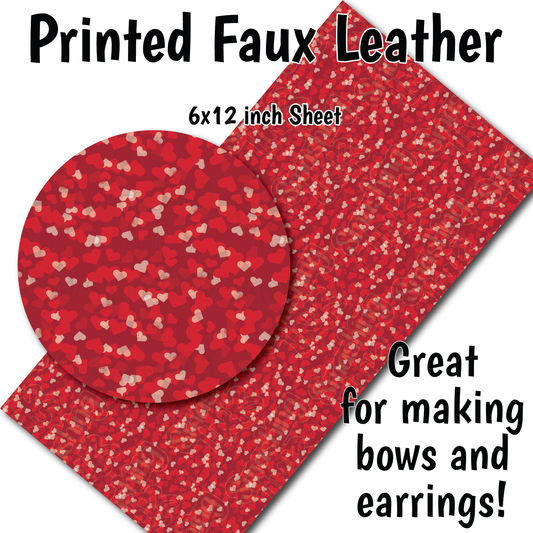 Heart Confetti - Faux Leather Sheet (SHIPS IN 3 BUS DAYS)