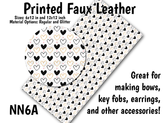 Hearts - Faux Leather Sheet (SHIPS IN 3 BUS DAYS)