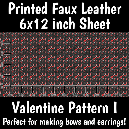 Valentine Pattern I - Faux Leather Sheet (SHIPS IN 3 BUS DAYS)
