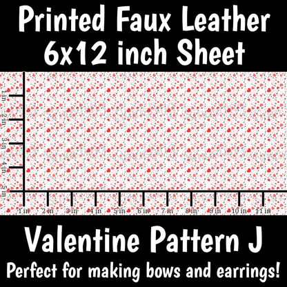 Valentine Pattern J - Faux Leather Sheet (SHIPS IN 3 BUS DAYS)