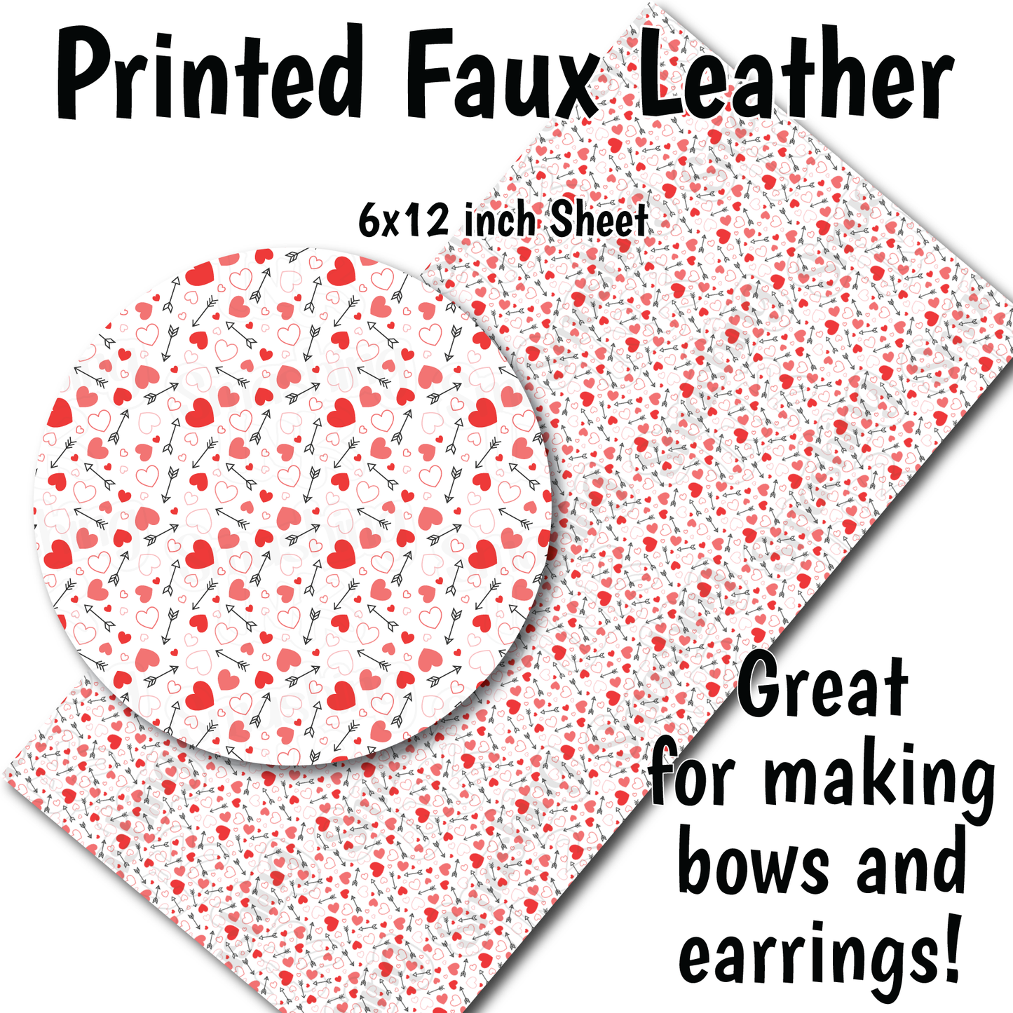 Valentine Pattern J - Faux Leather Sheet (SHIPS IN 3 BUS DAYS)