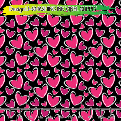Pink & White Hearts ★ Laser Safe Adhesive Film (TAT 3 BUS DAYS)