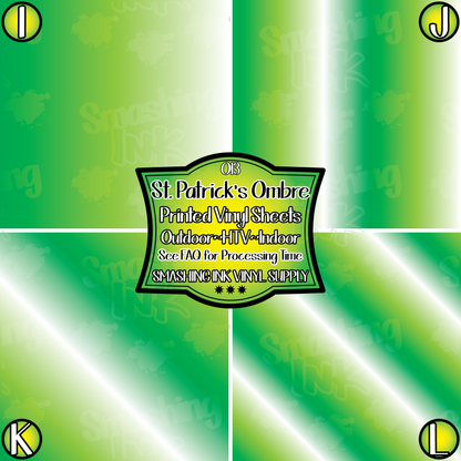 Saint Patricks Ombre ★ Pattern Vinyl | Faux Leather | Sublimation (TAT 3 BUS DAYS)