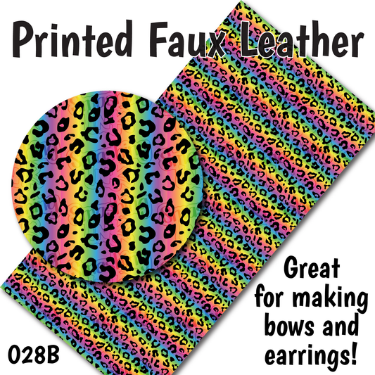 Rainbow Cheetah - Faux Leather Sheet (SHIPS IN 3 BUS DAYS)