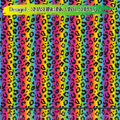 Rainbow Ombre Cheetah  ★ Pattern Vinyl | Faux Leather | Sublimation (TAT 3 BUS DAYS)
