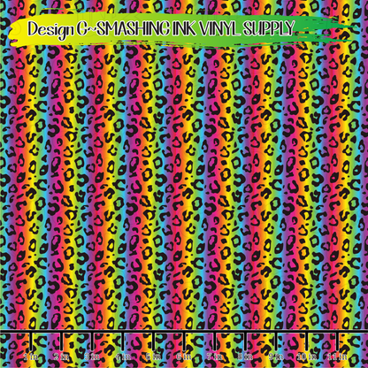 Rainbow Ombre Cheetah  ★ Laser Safe Adhesive Film (TAT 3 BUS DAYS)
