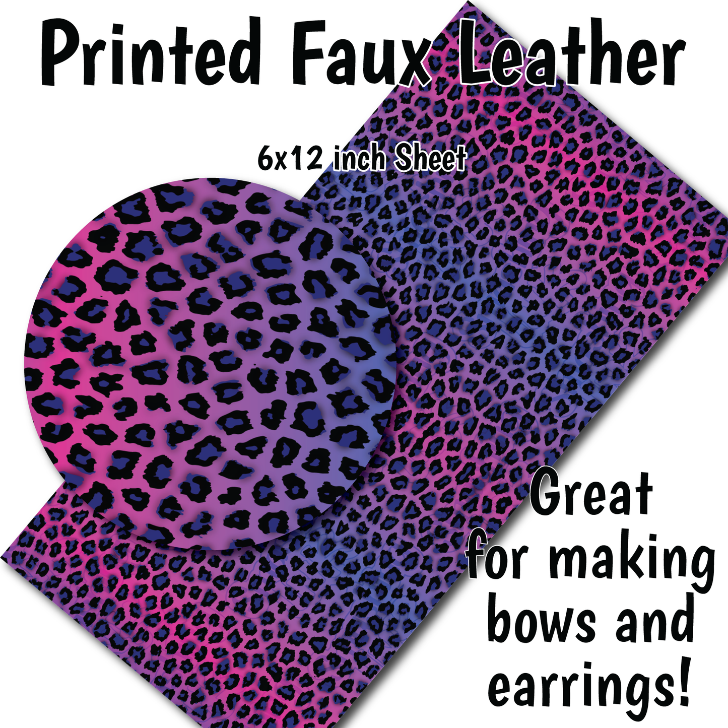 Leopard Ombre - Faux Leather Sheet (SHIPS IN 3 BUS DAYS)