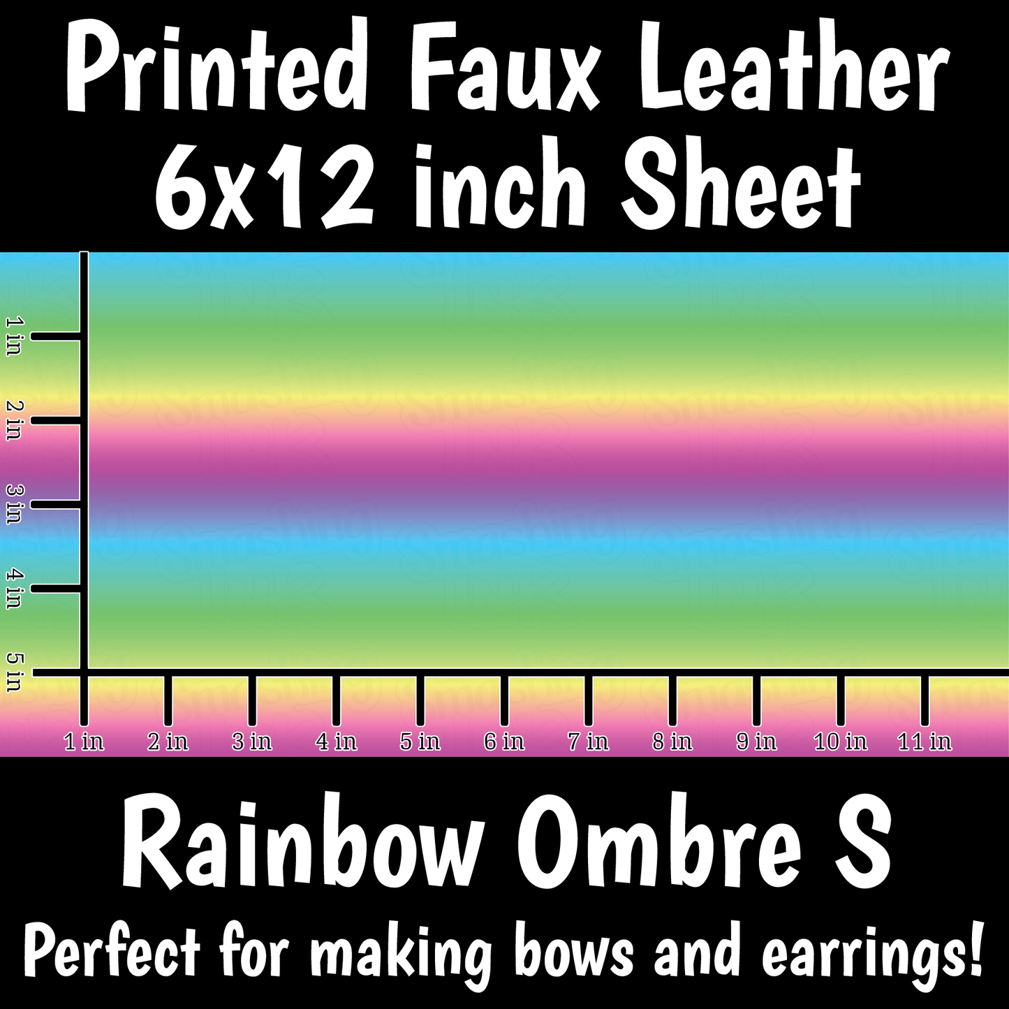 Rainbow Ombre S - Faux Leather Sheet (SHIPS IN 3 BUS DAYS)