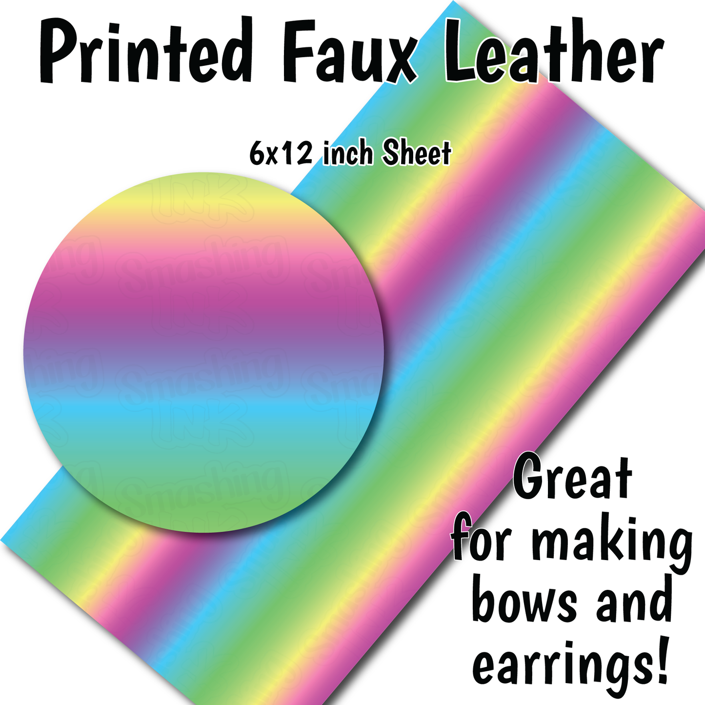 Rainbow Ombre S - Faux Leather Sheet (SHIPS IN 3 BUS DAYS)