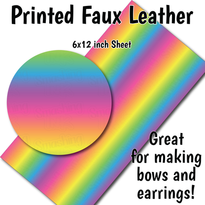 Rainbow Ombre W - Faux Leather Sheet (SHIPS IN 3 BUS DAYS)