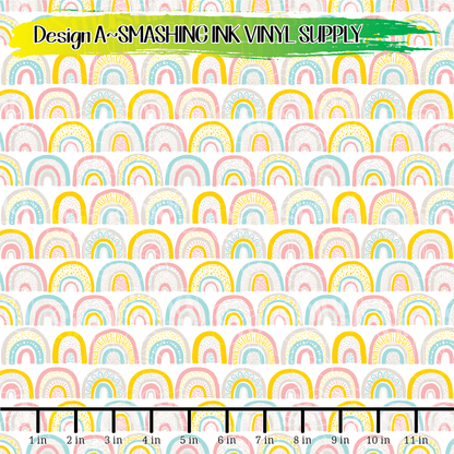 Cartoon Rainbows ★ Laser Safe Adhesive Film (TAT 3 BUS DAYS)