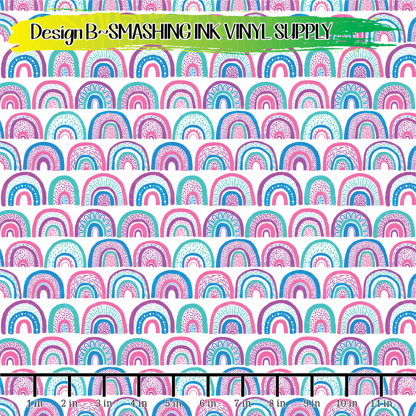 Cartoon Rainbows ★ Pattern Vinyl | Faux Leather | Sublimation (TAT 3 BUS DAYS)