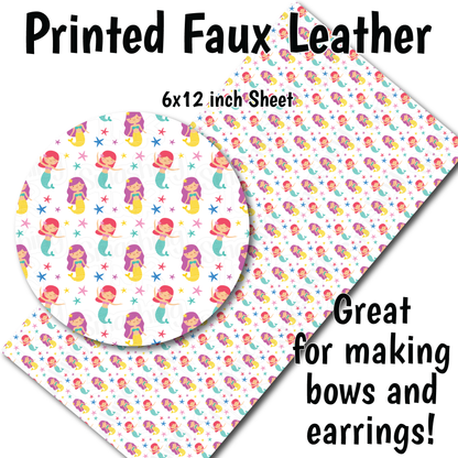 Mermaid Pattern B - Faux Leather Sheet (SHIPS IN 3 BUS DAYS)