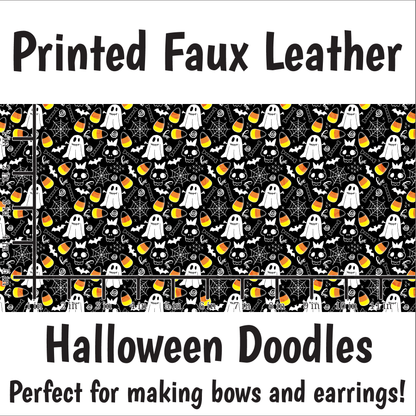 Halloween Doodles - Faux Leather Sheet (SHIPS IN 3 BUS DAYS)
