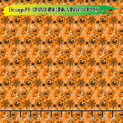 Halloween Doodles ★ Pattern Vinyl | Faux Leather | Sublimation (TAT 3 BUS DAYS)