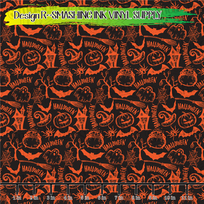 Halloween Cartoon ★ Pattern Vinyl | Faux Leather | Sublimation (TAT 3 BUS DAYS)