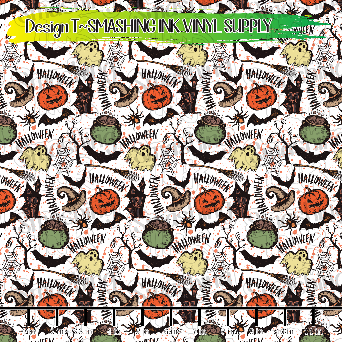 Halloween Cartoon ★ Pattern Vinyl | Faux Leather | Sublimation (TAT 3 BUS DAYS)