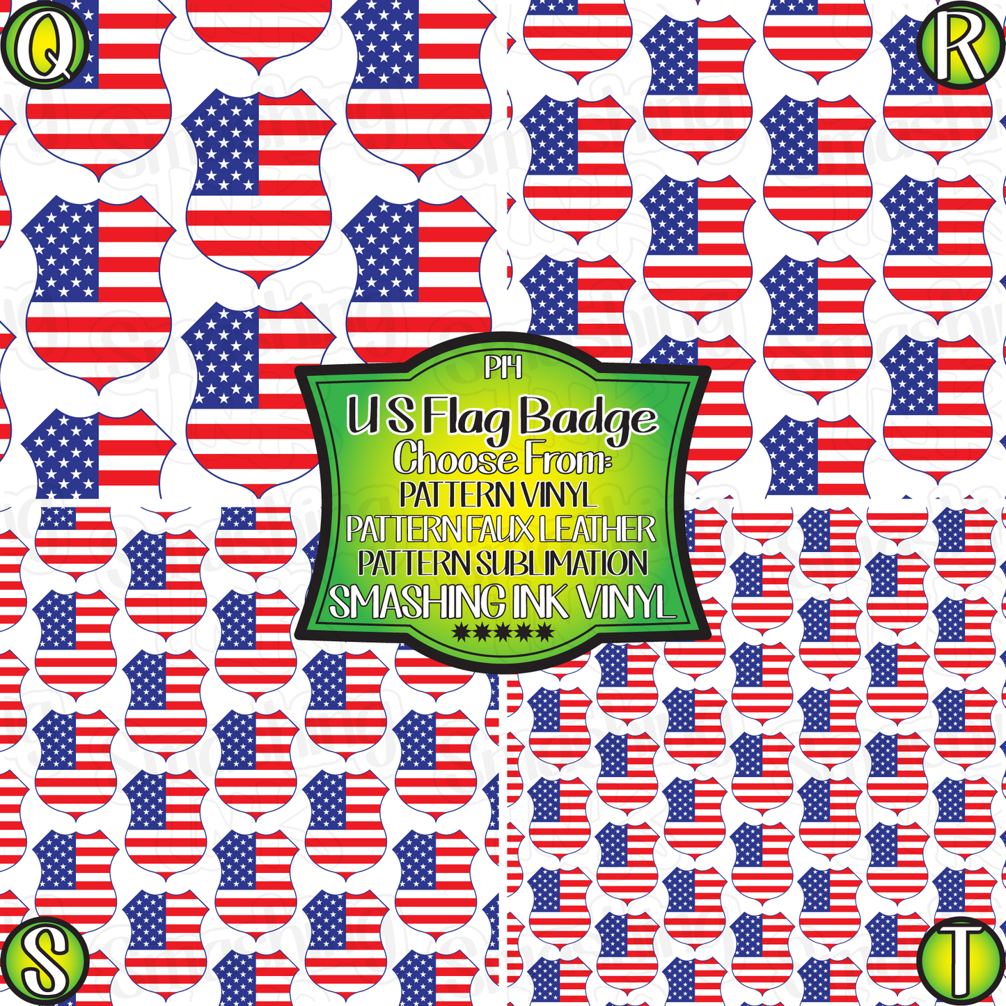 US Flag Badge  ★ Laser Safe Adhesive Film (TAT 3 BUS DAYS)