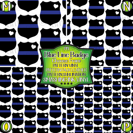Blue Line Badge ★ Pattern Vinyl | Faux Leather | Sublimation (TAT 3 BUS DAYS)