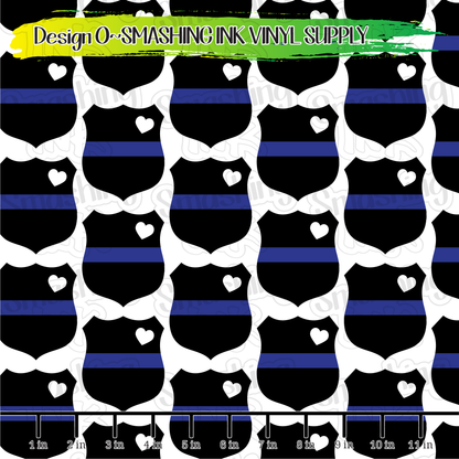 Blue Line Badge ★ Pattern Vinyl | Faux Leather | Sublimation (TAT 3 BUS DAYS)