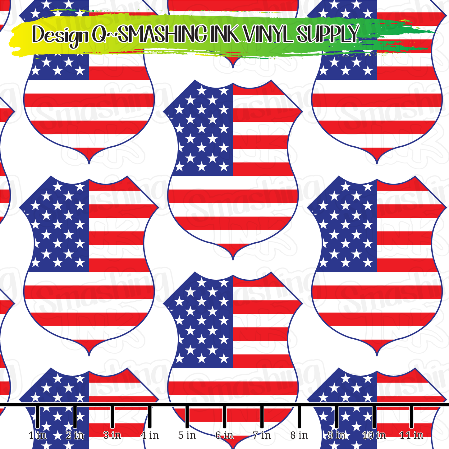US Flag Badge  ★ Pattern Vinyl | Faux Leather | Sublimation (TAT 3 BUS DAYS)
