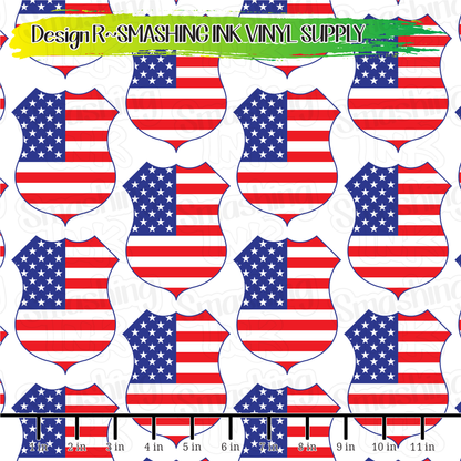 US Flag Badge  ★ Pattern Vinyl | Faux Leather | Sublimation (TAT 3 BUS DAYS)