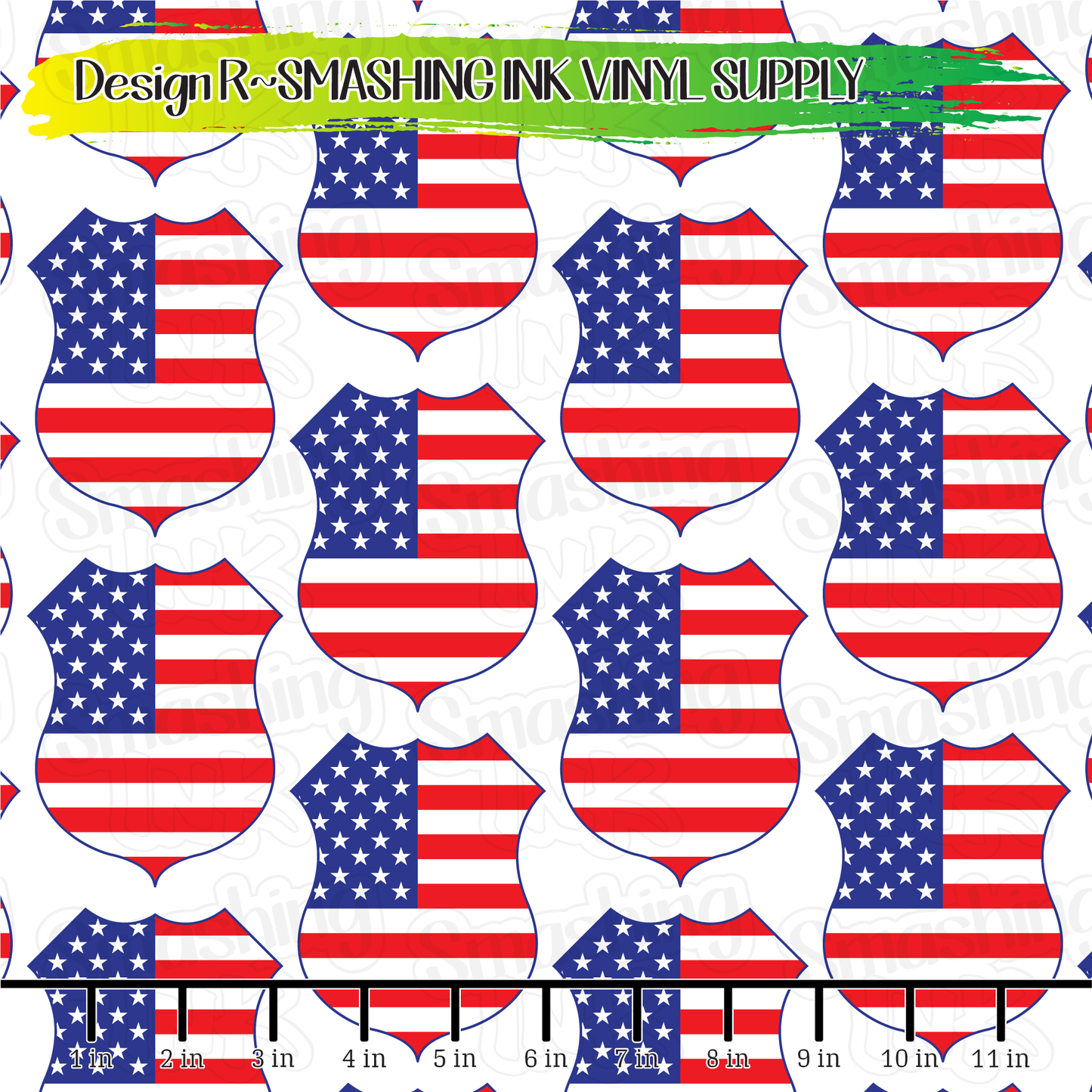 US Flag Badge  ★ Laser Safe Adhesive Film (TAT 3 BUS DAYS)