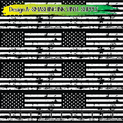 Black and White Flags ★ Laser Safe Adhesive Film (TAT 3 BUS DAYS)