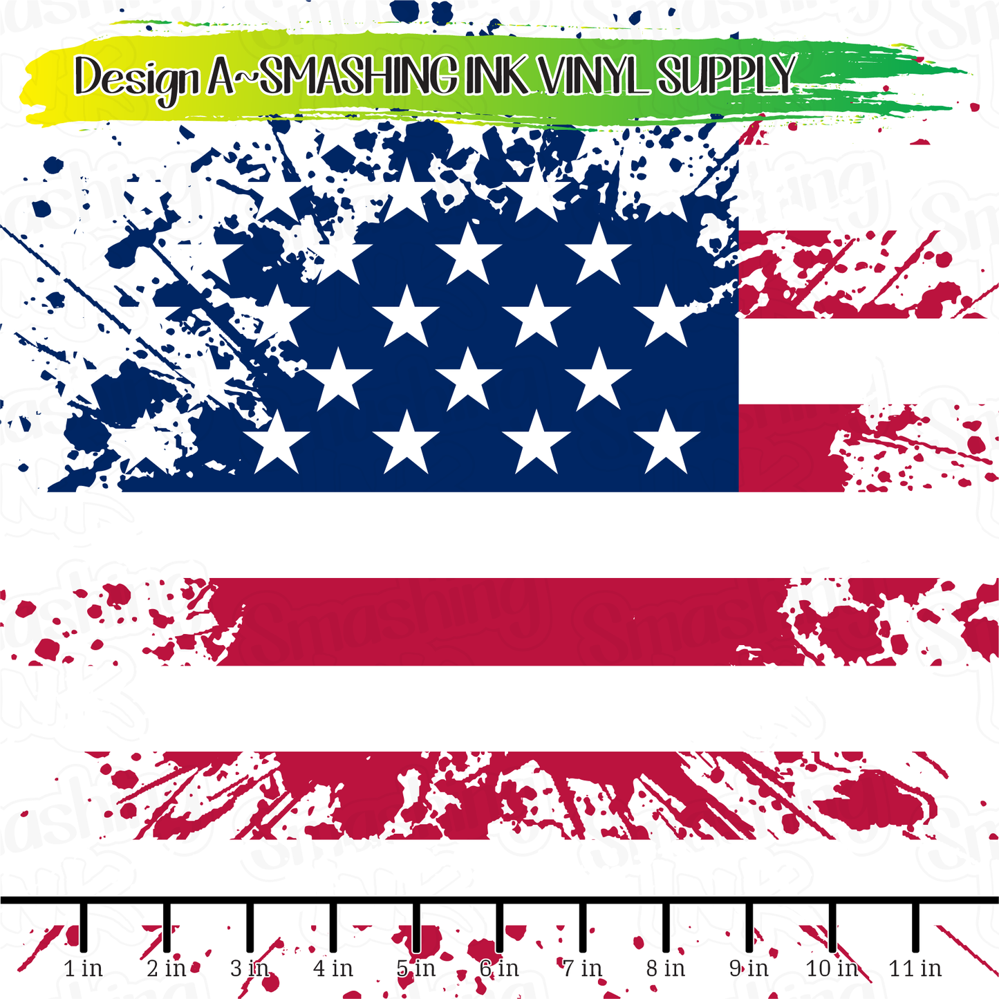 Splatter Flag ★ Pattern Vinyl | Faux Leather | Sublimation (TAT 3 BUS DAYS)
