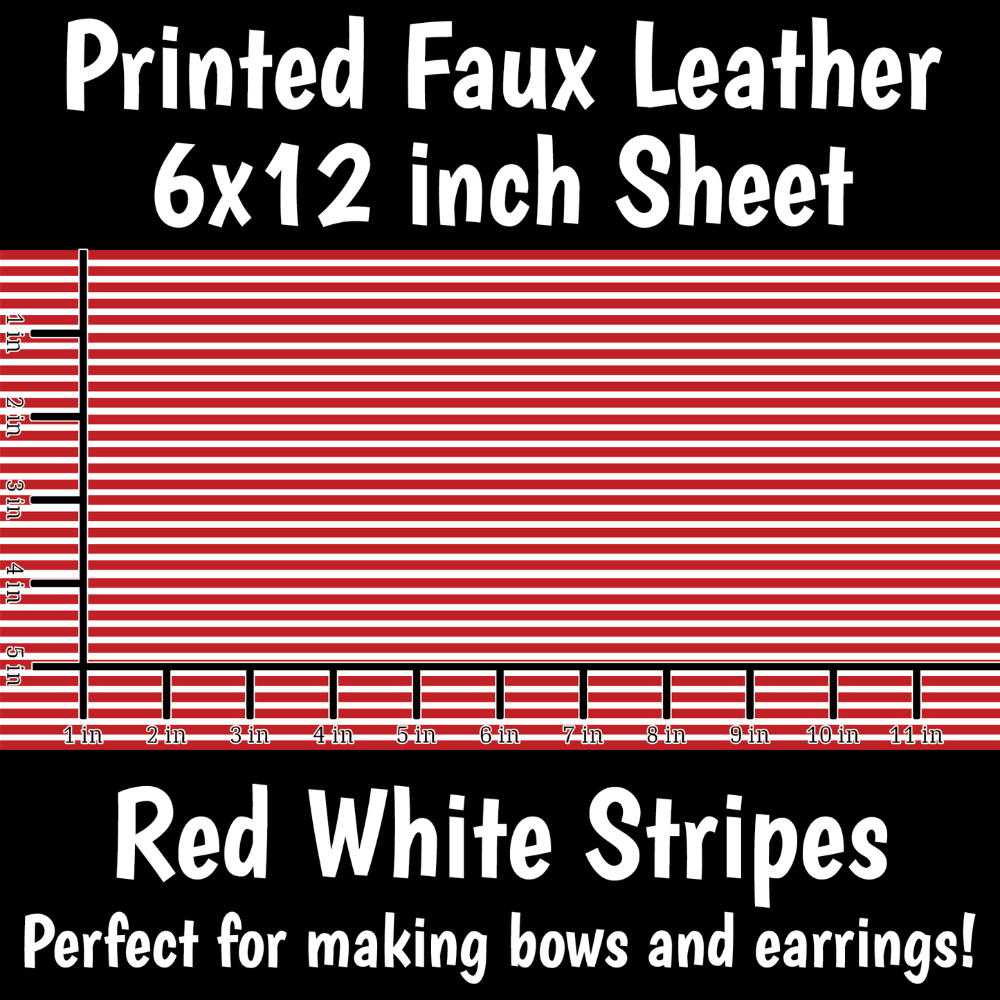 Stripes - Faux Leather Sheet (SHIPS IN 3 BUS DAYS)