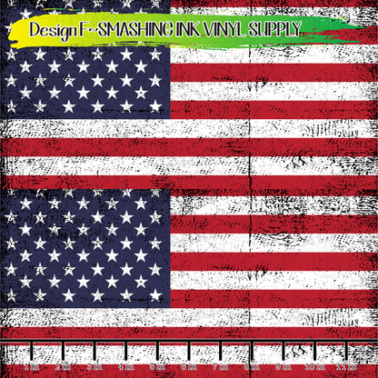 Grunge Flag  ★ Pattern Vinyl | Faux Leather | Sublimation (TAT 3 BUS DAYS)