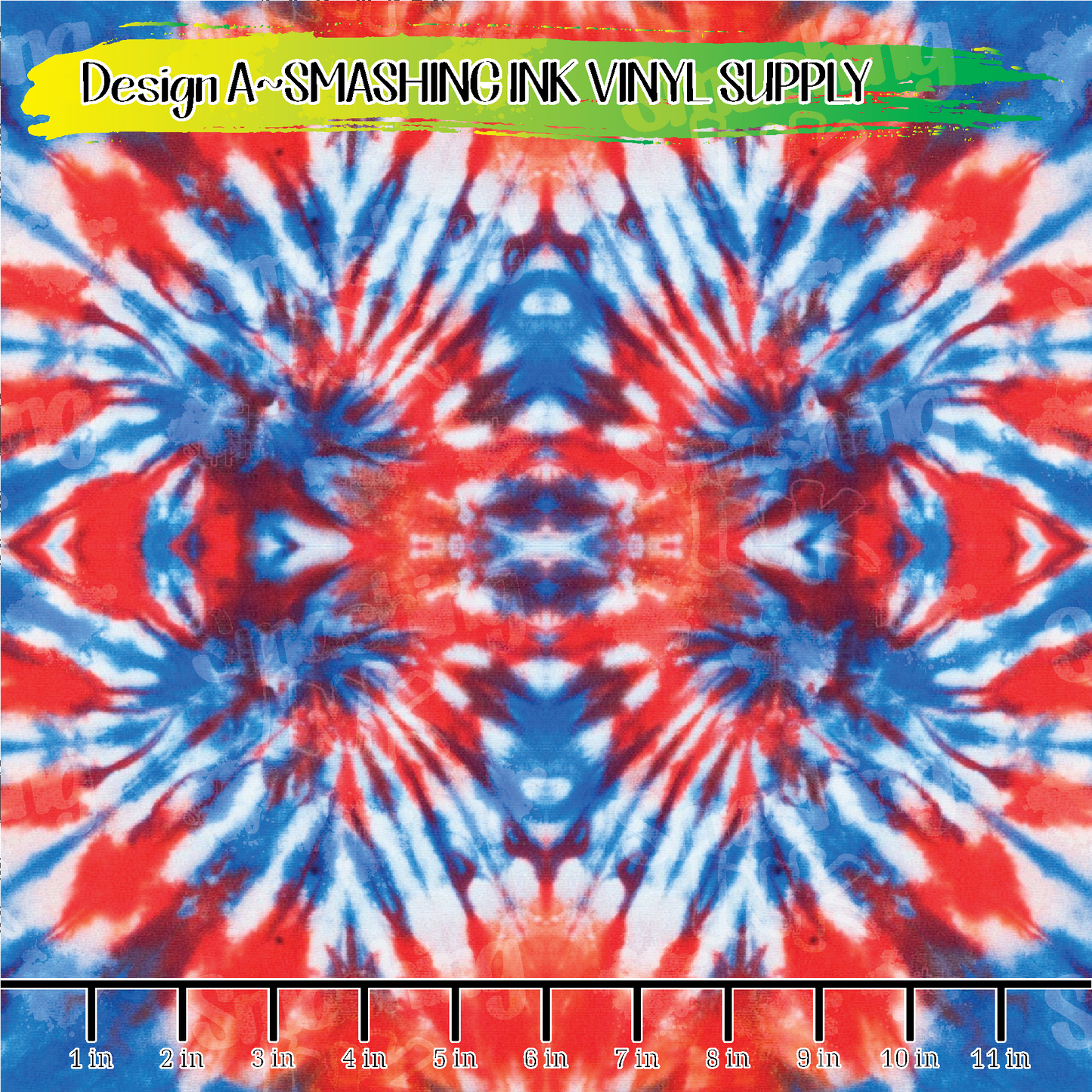 Patriotic Tie Dye ★ Laser Safe Adhesive Film (TAT 3 BUS DAYS)