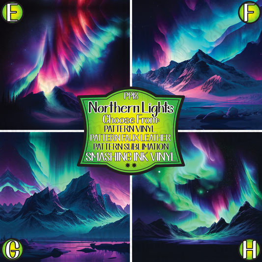 Northern Lights ★ Pattern Vinyl | Faux Leather | Sublimation (TAT 3 BUS DAYS)