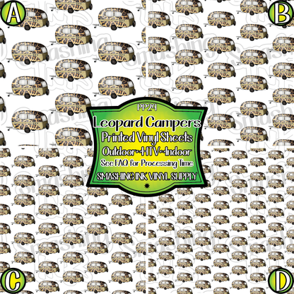 Leopard Print Campers ★ Laser Safe Adhesive Film (TAT 3 BUS DAYS)