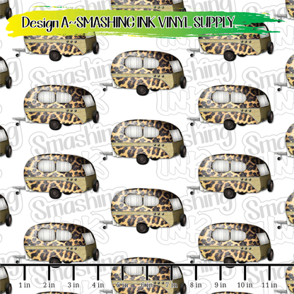 Leopard Print Campers ★ Laser Safe Adhesive Film (TAT 3 BUS DAYS)