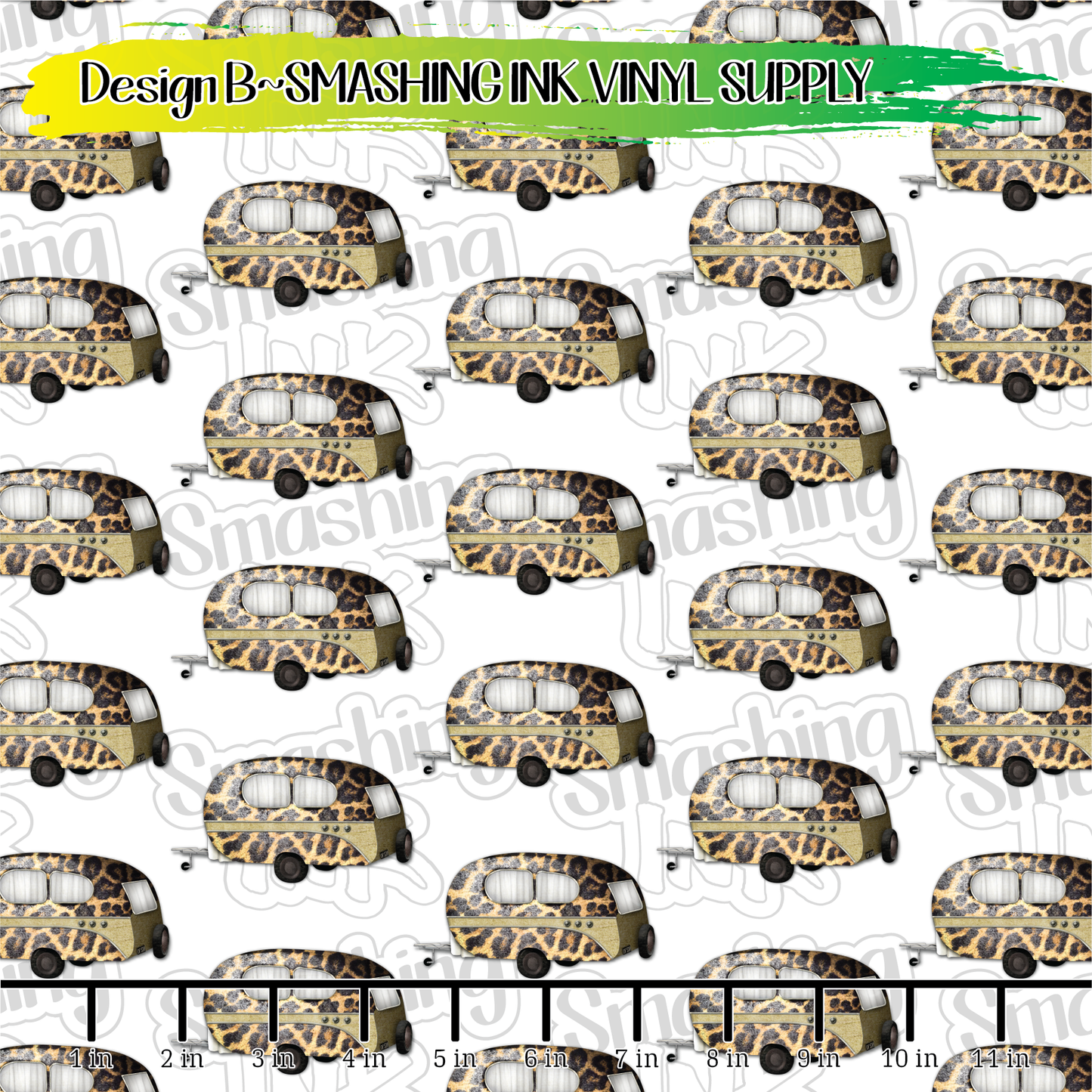 Leopard Print Campers ★ Laser Safe Adhesive Film (TAT 3 BUS DAYS)