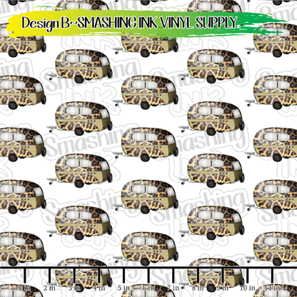 Leopard Print Campers ★ Laser Safe Adhesive Film (TAT 3 BUS DAYS)