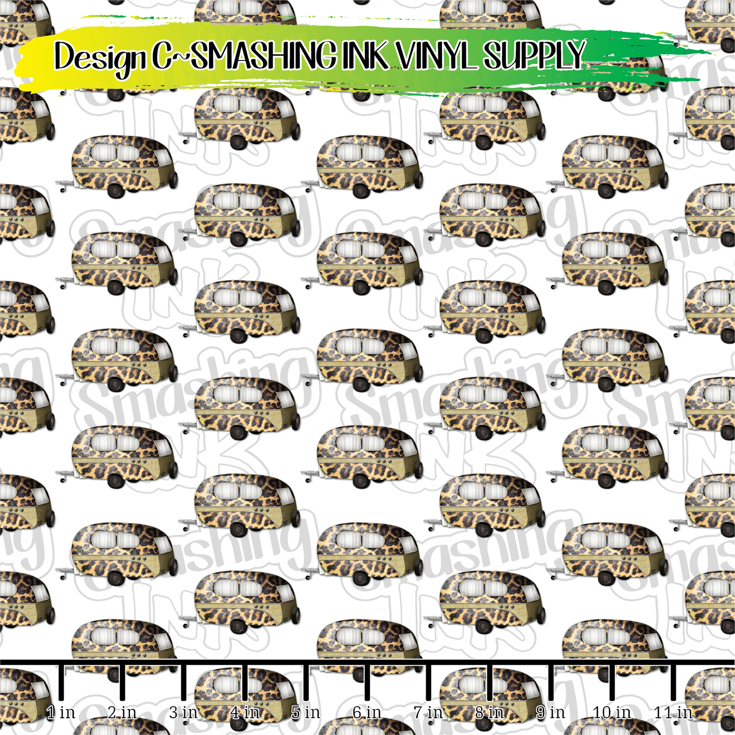 Leopard Print Campers ★ Laser Safe Adhesive Film (TAT 3 BUS DAYS)