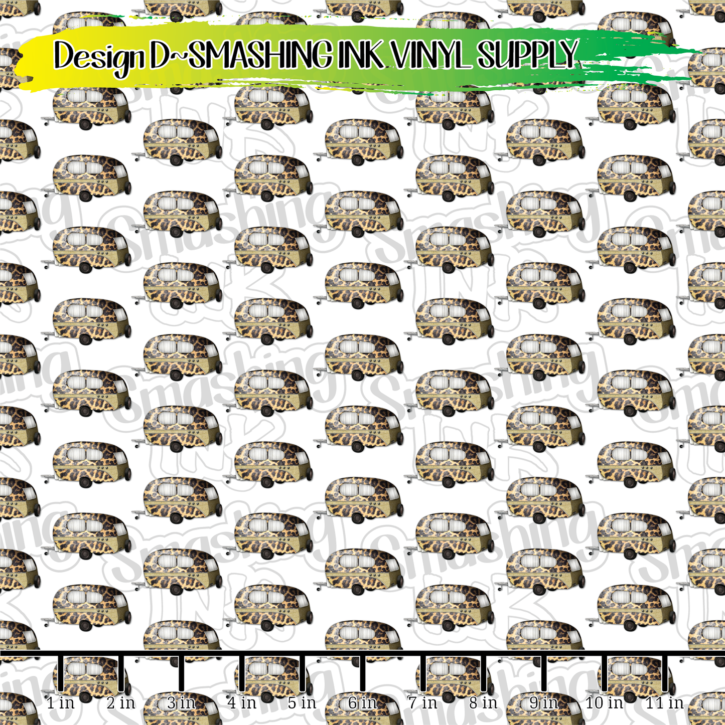 Leopard Print Campers ★ Laser Safe Adhesive Film (TAT 3 BUS DAYS)