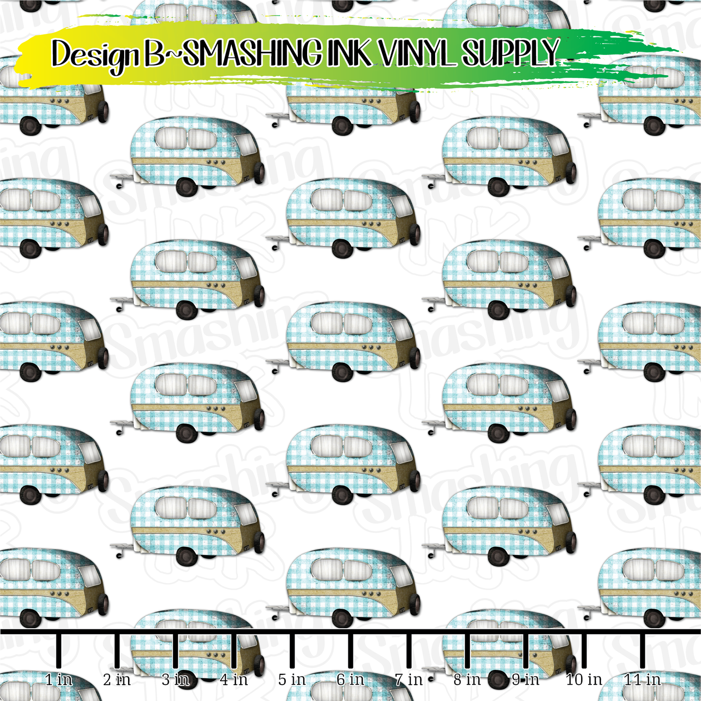 Blue Plaid Campers ★ Laser Safe Adhesive Film (TAT 3 BUS DAYS)