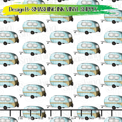 Blue Plaid Campers ★ Laser Safe Adhesive Film (TAT 3 BUS DAYS)