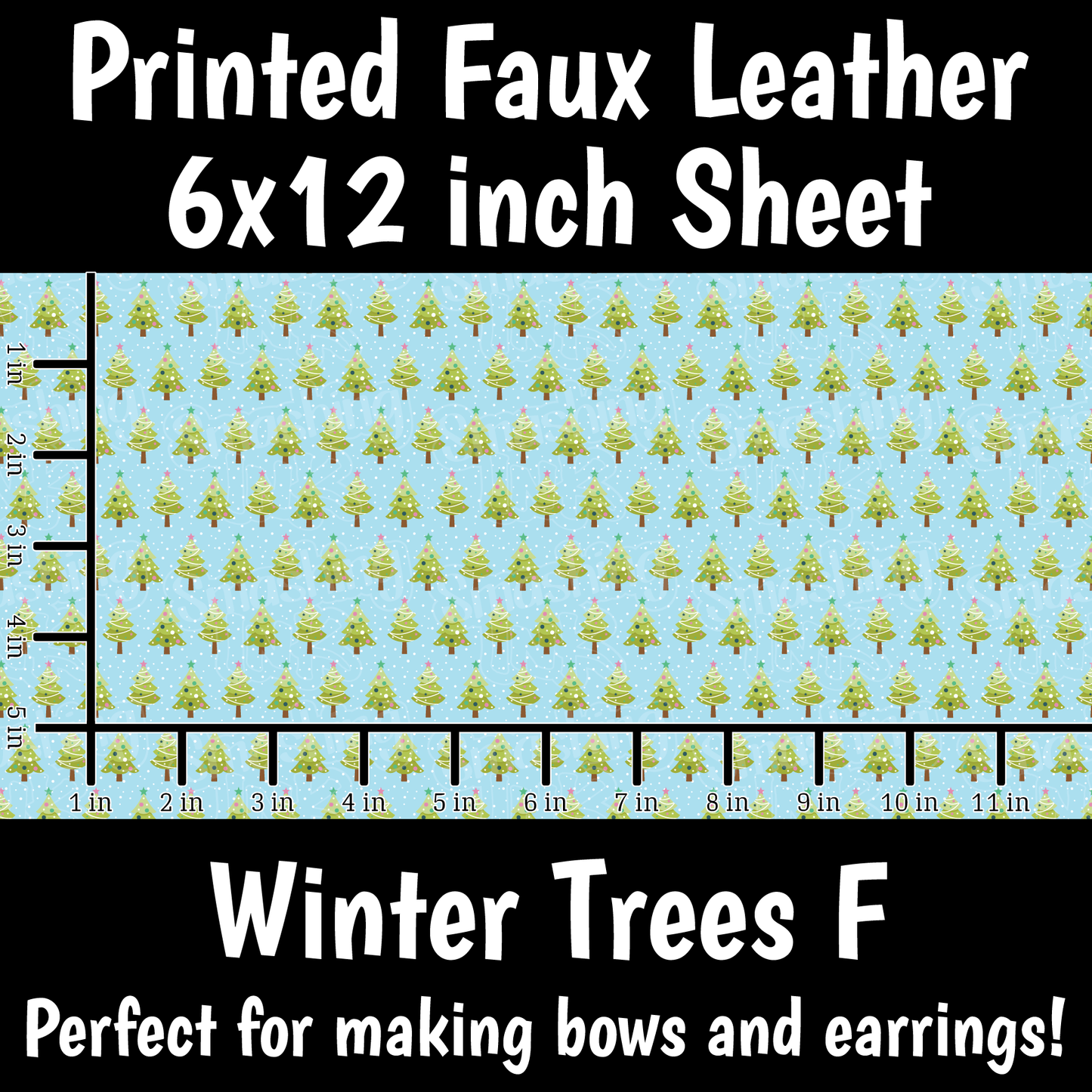 Winter Trees F - Faux Leather Sheet (SHIPS IN 3 BUS DAYS)